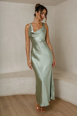 Cassandra Cowl Neck Maxi Dress - Pistachio