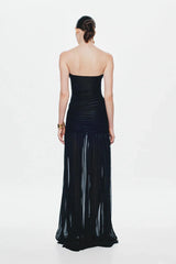 Misha Ember Wrapped Dress - Black