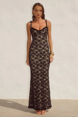 Sarta Lace Maxi Dress - Black
