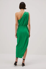Misha Brooks Satin Midi Dress - Island Green