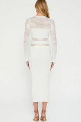Jessa Crochet Midi Dress - White