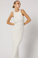 Reyna Zip Back Dress - White