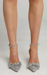 Valery Diamante Heels - Silver Glitter