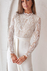 Willow Pantsuit - White/Nude