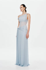 Misha Sisal Mesh Maxi Dress - Dove