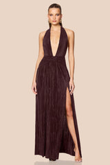 Nookie Desiree Halter Gown - Mocha