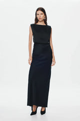 Misha Rocky Satin Dress - Black