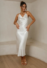 Sophia Cowl Midi Dress - Ivory