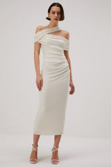 Misha Imani Slinky Jersey Midi Dress - Ivory