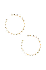 Rhinestone Hoop Earrings - Black