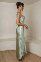Cassandra Cowl Neck Maxi Dress - Pistachio