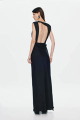 Misha Rocky Satin Dress - Black
