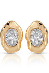 Molten Glow Crystal Studs - Clear