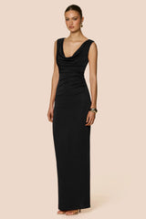 Nookie Crush Drape Maxi Dress - Black