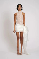 Yvonne Dress - White/Beige