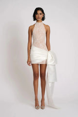 Yvonne Dress - White/Beige
