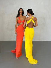 Sari Gown - Coral