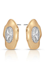 Molten Glow Crystal Studs - Clear