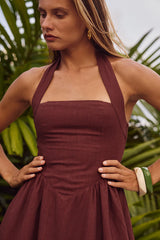 Solara Mini Dress - Chocolate