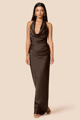 Nookie Penelope Drape Gown - Chocolate