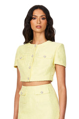 Nookie Tarsha Tweed Crop - Lemon