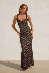 Sarta Lace Maxi Dress - Black