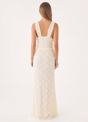 Aarin Lace Maxi Dress - Cream
