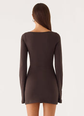 Alonna Mini Dress - Chocolate Fudge