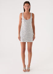 Alula Sequin Mini Dress - Silver