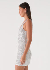 Alula Sequin Mini Dress - Silver