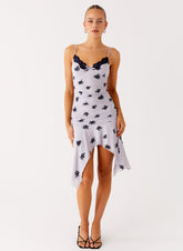 Amor Flock Hanky Mini Dress - Lilac