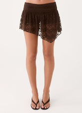 Avelora Lace Mini Skort - Chocolate