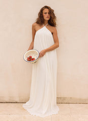 Danni Halter Maxi Dress - White