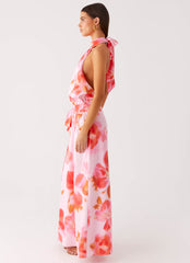 Diablo Backless Maxi Dress - Blushing Blossom