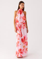 Diablo Backless Maxi Dress - Blushing Blossom