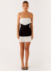 Fran Broderie Mini Dress - Black