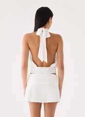 Jenna Crinkle Top - White