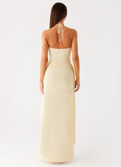 Signal Halter Maxi Dress - Sunny Yellow