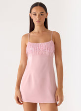 Siren Sequin Beaded Mini Dress - Pink