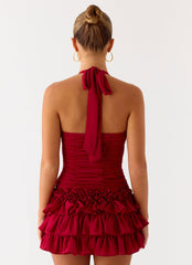 Someone Else Halter Top - Dark Cherry