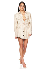 Nookie Off Duty Shirt Dress - Cream