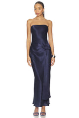 Angie Front Tie Maxi Dress - Navy