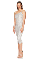 Nookie Demi Midi Dress - Silver