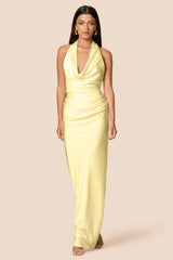 Nookie Penelope Drape Gown - Lemon