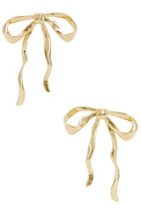 Organic Bow Earrings - 18k Gold Plated