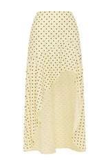 Melody Midi Skirt - Lemon/Choc Polka