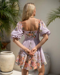 Rhiannon Dress - Purple Print