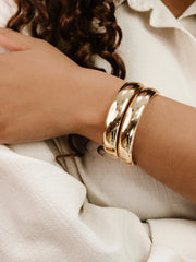 Simple Stack Bangle Set - Gold