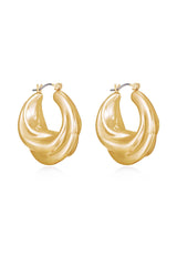 Crescent Swirl Hoop Earrings