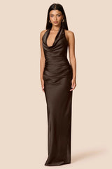 Nookie Penelope Drape Gown - Chocolate